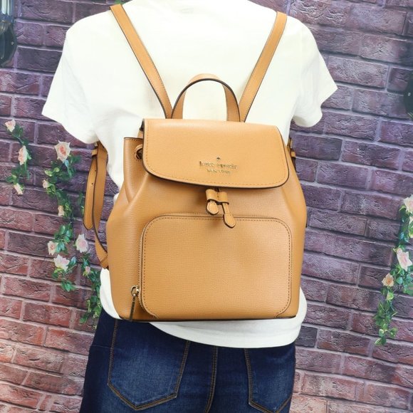 Kate Spade WKR00548 Medium Grain Leather Darcy Flap Backpack - Picture 10 of 12